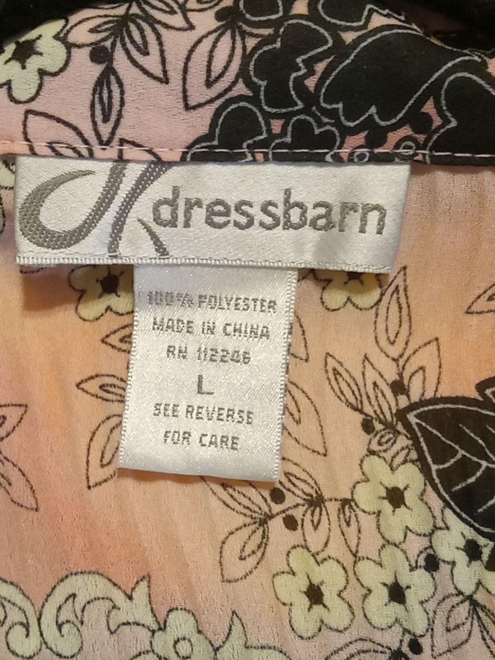Dress Barn Pink Floral Button-Front Shirt - Picture 4 of 4